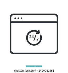 Online Help Icon Vector Illustration Logo Template