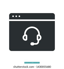 Online Help Icon Vector Illustration Logo Template