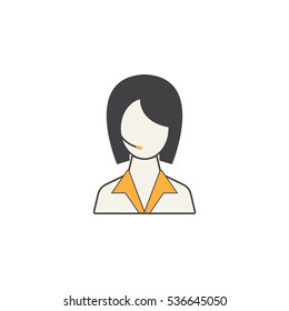 Online help line icon, customer service & support, call center, social media, filled vector graphics, a colorful linear pattern on a white background, eps 10.