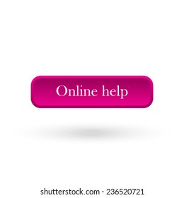Online help pink vector button for a site