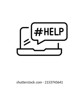 Online help service. Pixel perfect, editable stroke line art icon