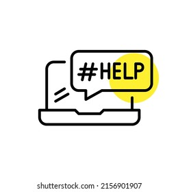Online-Hilfe. Pixel perfektes, bearbeitbares Strichzeilensymbol