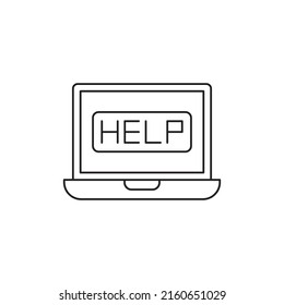 Online help support icon in line style icon, style isolated on white background