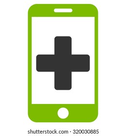 Online Help vector icon. Style is bicolor flat symbol, eco green and gray colors, rounded angles, white background.