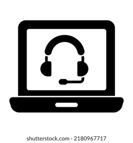Icono de línea telefónica de ayuda en diseño sólido
