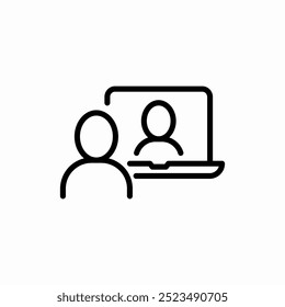 online hibrid video call icon sign vector