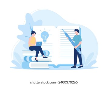 online home education training courses trending concept flat illustration