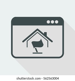 Online home flag concept - Vector flat icon