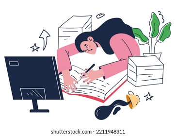 Online home school study education student university learning training abstract concept. Vector graphic design illustration
