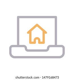 online home thin line vector icon
