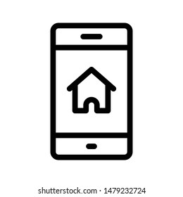 online home thin line vector icon