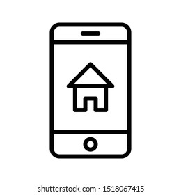 online home thin line vector icon