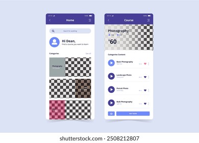 Online homepage course mobile app vector design in eps 10