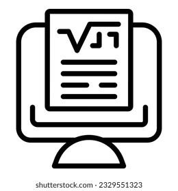 Online homework icon outline vector. Help child. Home family