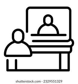 Online homework icon outline vector. Help child. Student kid