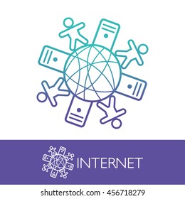 Online Hosting Network Communication Company Logo