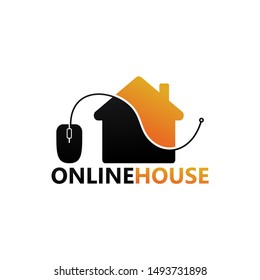Online House Logo Template Design Vector, Emblem, Design Concept, Creative Symbol, Icon
