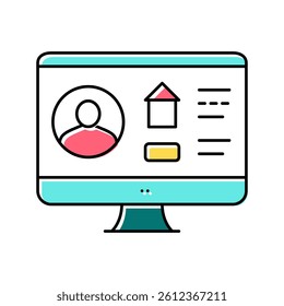online house rent color icon vector. online house rent sign. isolated symbol illustration