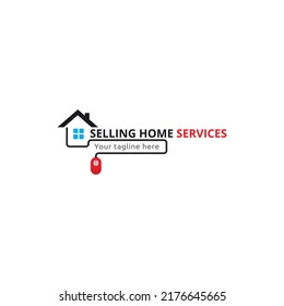 Online House Sale Logo Designs Concept Vector, Buy House Logo Template Icon Vector.