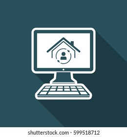Online house services - Vector flat icon