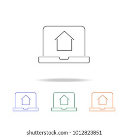 Online house shopping icon. Element of Real Estate multi colored icons for mobile concept and web. Thin line icon for website design and development, app development. Premium icon on white background