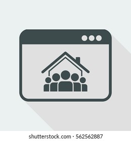 Online Housing - Group Of People - Vector Flat Icon