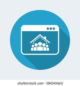 Online housing - Group of people - Vector flat icon