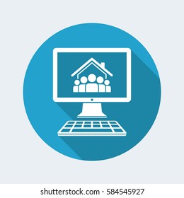 Online housing - Group of people - Vector flat icon