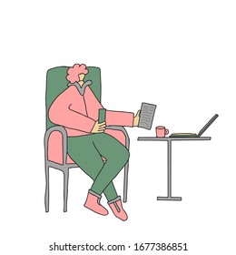 Online hr interview. Interactive communication concept. Vector illustartion.