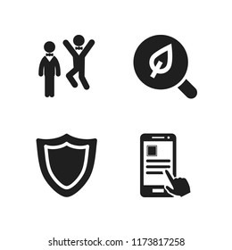 online icon. 4 online vector icons set. smartphone app, search and shield icons for web and design about online theme