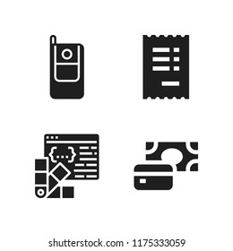 online icon. 4 online vector icons set. style sheet, payment method and invoice icons for web and design about online theme