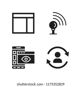 online icon. 4 online vector icons set. refresh user sign, browser and smartphone icons for web and design about online theme