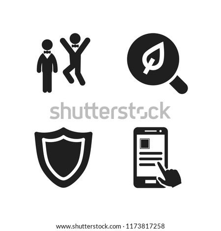 online icon. 4 online vector icons set. smartphone app, search and shield icons for web and design about online theme