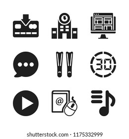 online icon. 9 online vector icons set. email contacts, credit card and bank icons for web and design about online theme