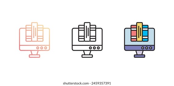 Diseño de icono en línea con fondo blanco ilustración de stock