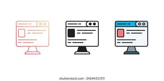 Online icon design with white background stock illustration