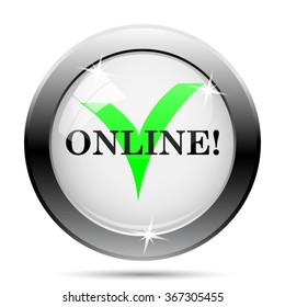 Online icon. Internet button on white background. EPS10 vector.
