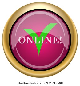 Online icon. Internet button on white background. EPS10 vector.