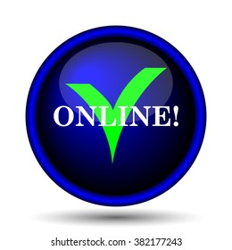 Online icon. Internet button on white background. EPS10 vector
