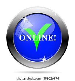 Online icon. Internet button on white background. EPS10 vector
