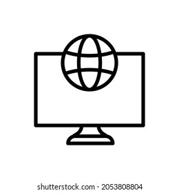 icono en línea, ilustración vectorial de iconos de internet