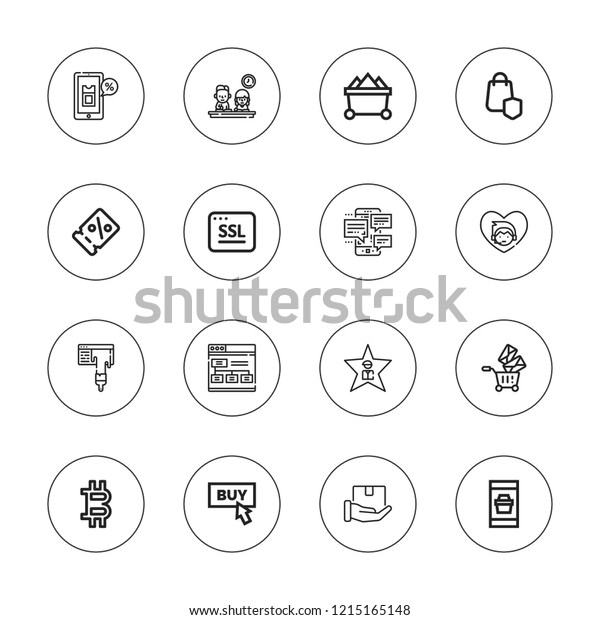 Online Icon Set Collection 16 Outline Stock Vector Royalty Free - 