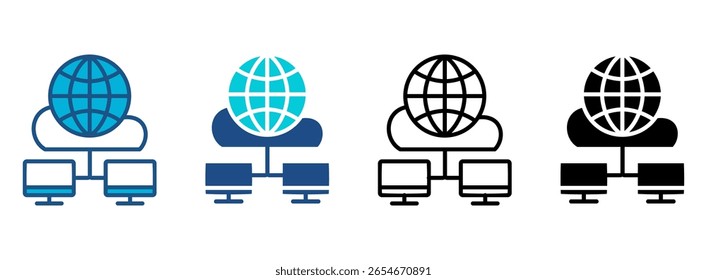 Online Icon Set With Multiple Styles. Vector Illustration