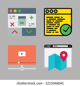 online icon set. vector set about browser and video player icons set.