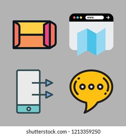 online icon set. vector set about smartphone, browser, mailing and chat icons set.