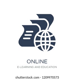 Online icon. Trendy flat vector Online icon on white background from E-learning and education collection, vector illustration can be use for web and mobile, eps10