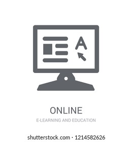 Online icon. Trendy Online logo concept on white background from E-learning and education collection. Suitable for use on web apps, mobile apps and print media.