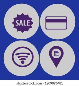online icon. online vector icons set store location, credit card, wi fi and sale