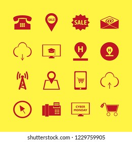 online icon. online vector icons set sale, hotel location, upload and wi fi