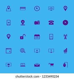 online icon. online vector icons set find concept, cyber security, hotel location and dollar symbol computer